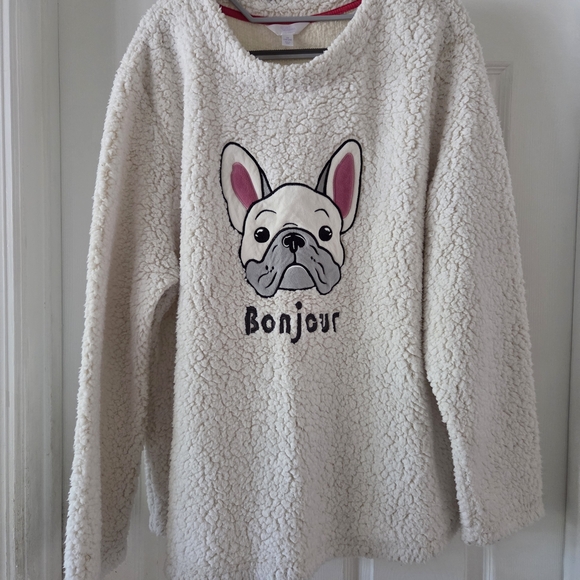 Secret Treasures Other - Secret Treasures Cream Bull Dog Sleep Sweater